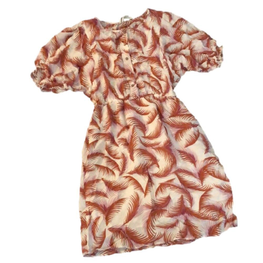 ANTHROPOLOGIE feather print lined dress. EUC!